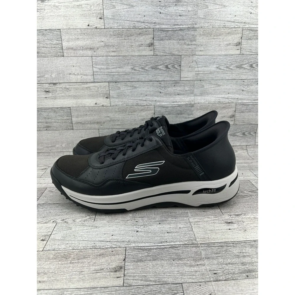 Skechers GoGolf Slip-ins Arch Fit‎ Men Sz 13 Black White Spikeless Shoes 214110
